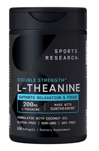 SPORTS RESEARCH DOUBLE STRENGTH L-THEANINE 200MG ТЕАНИН - СЕКРЕТ СПОКОЙНОЙ БОДРОСТИ, 150 КАПСУЛ